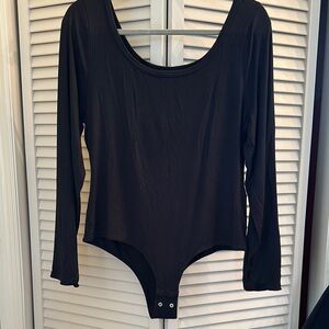 J. Crew Black Scoop Neck Long Sleeve Bodysuit